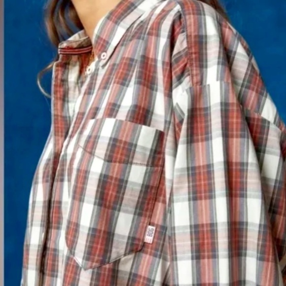 BDG Dad Button-Down Oversized Plaid Shirt  Medium NWOT - Picture 1 of 5
